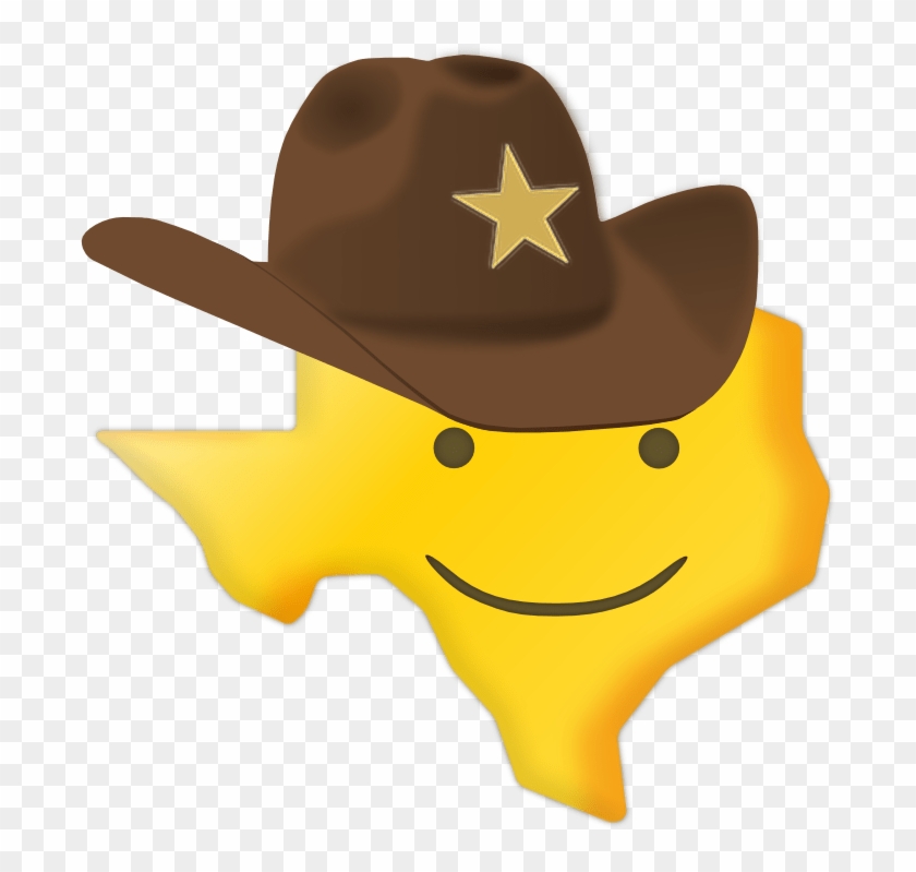 Picture Of Sticker With Shape Of Texas With A Smiley - Sad Cowboy Emoji Png #1706222