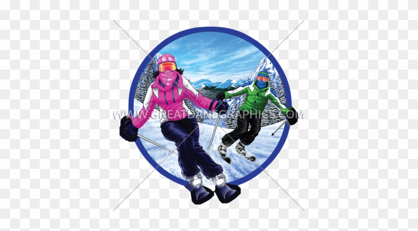 Ski The Slopes Production Ready Artwork For T-shirt - Slalom Skiing #1706374