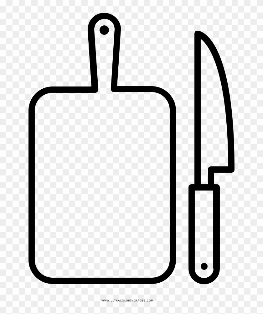 Chopping Board Coloring Page - Line Art #1706512