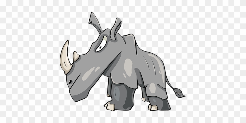 Rhino, Horn, Mammal, African, Cartoon - Cartoon #1706615