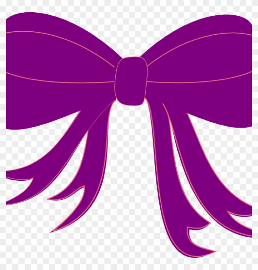 Purple Ribbon Clipart Purple Ribbon Clip Art At Clker - Pink Hair Bow Clipart #1706896