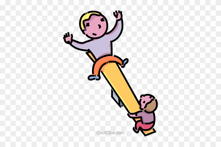 Boys Playing On A Teeter Totter Royalty Free Vector - Boys Playing On A Teeter Totter Royalty Free Vector #1706969