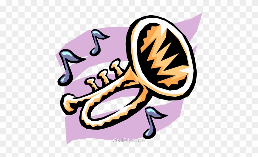 Trumpet Royalty Free Vector Clip Art Illustration - Brass Band Instruments #1707082