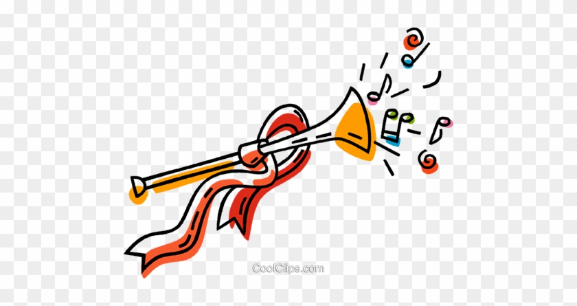 Musical Horn Royalty Free Vector Clip Art Illustration - Transparent Christmas Music Clipart #1707087