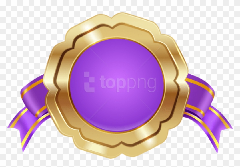 Free Png Download Seal Badge Png Purple Transparent - Clipart Transparent Seal Badge Mauve & Gold Png #1707380