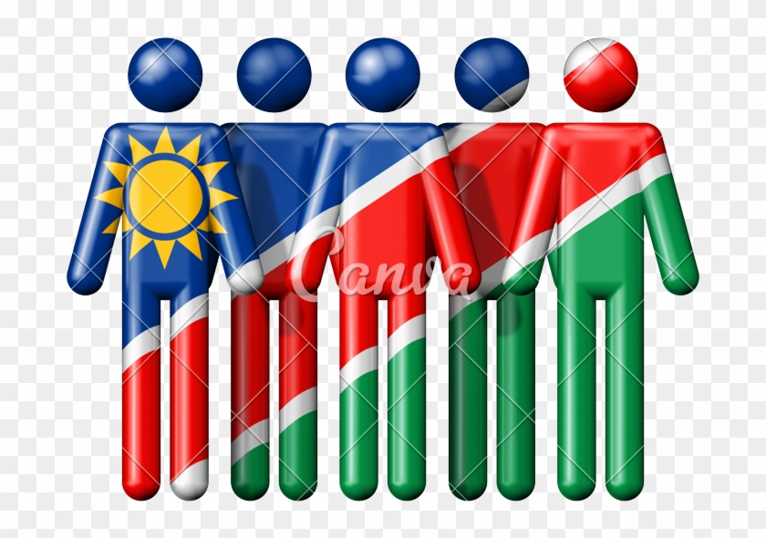 Flag Of Namibia On Stick Figure - Figura 3d Bandera De España #1707403