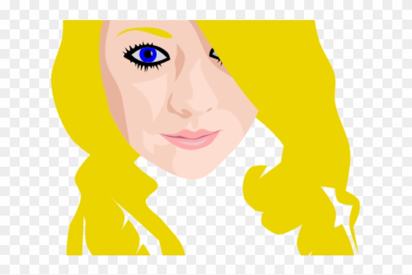 Blue Eyes Clipart Eye Brows - Cartoon Girl With Blonde Hair And Blue Eyes #1707469