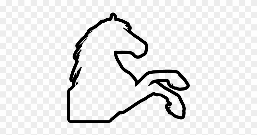 Horse Raising Feet Outline Right Side View Vector - Omtrek Paard #1707532