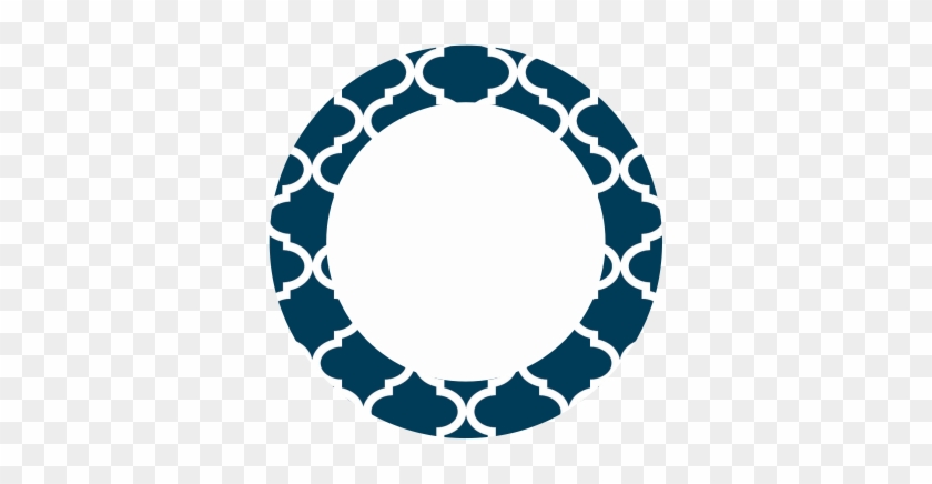 Quatrefoil Navy Label - Topaz Jpeg To Raw Ai #1707538