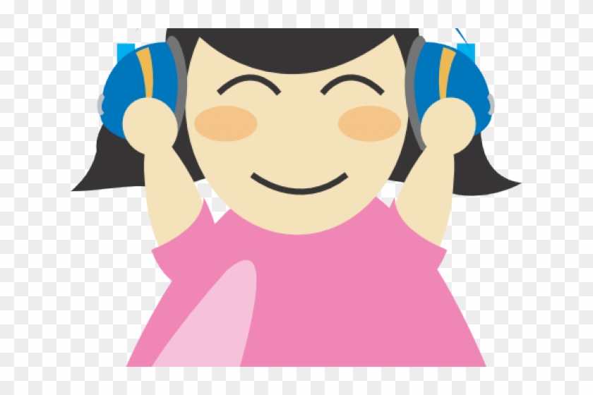 Headphones Clipart Child Music - Girl With Headphones Clipart #1707583