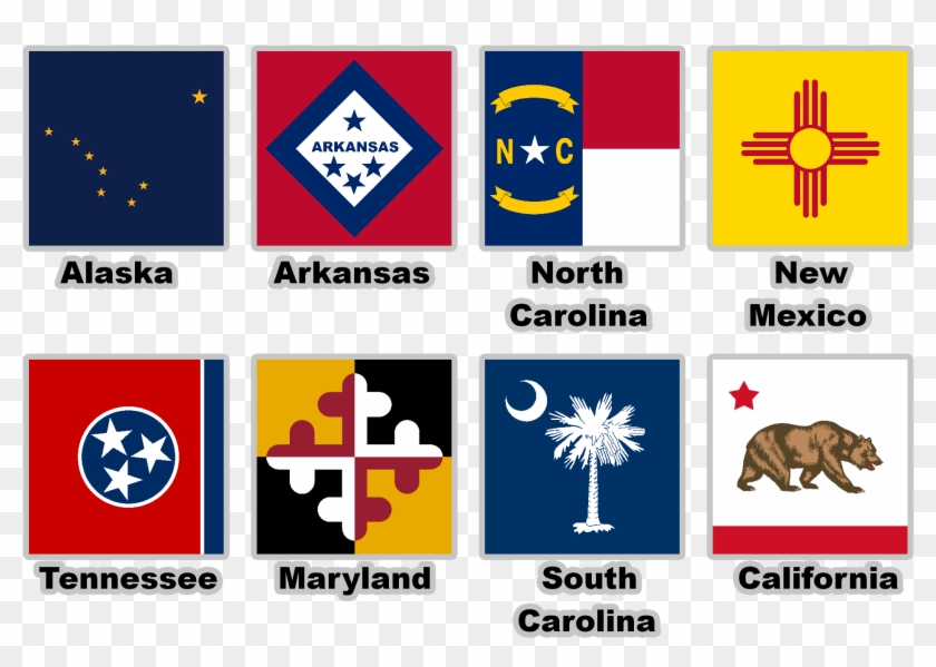 Various Usa State Flags With - South Carolina State Flag #1707604