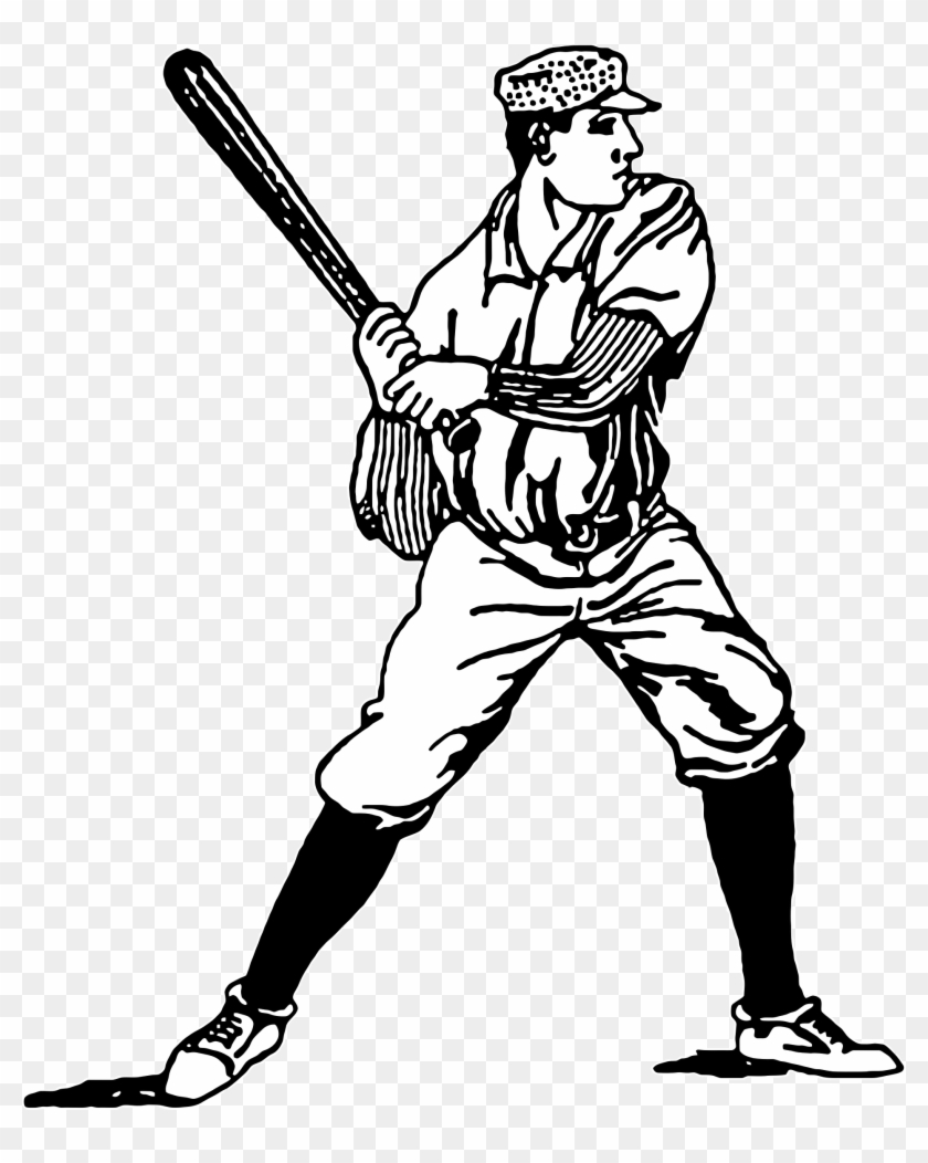 Clipart - Vintage Baseball Player Vector #259563