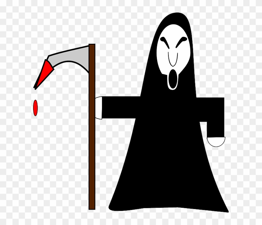 Halloween Reaper, Grim, Scythe, Hooded, Skull, Death, - Grim Reaper Clip Art Png Transparent #259648