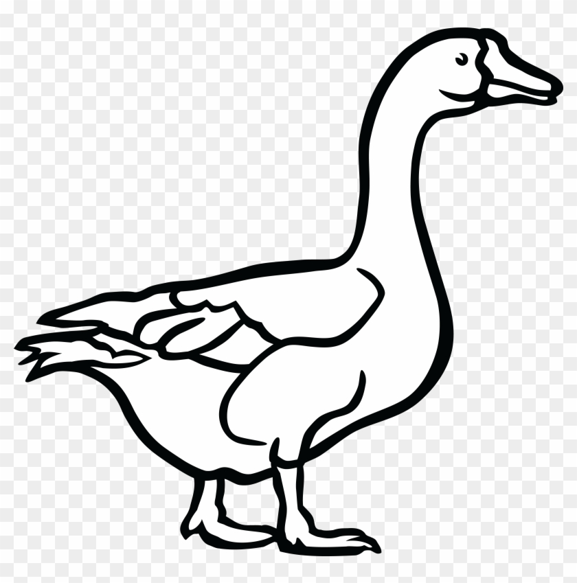 Free Clipart Of A Goose In Black And White - Goose Black And White Clipart #259735
