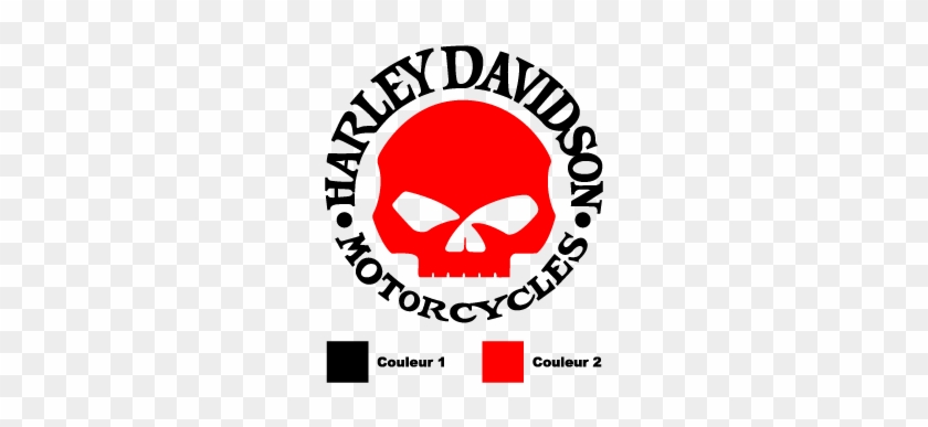 Harley Davidson Skull 2 Colors Motorcycle Sticker - Harley-davidson Motor Company #259791