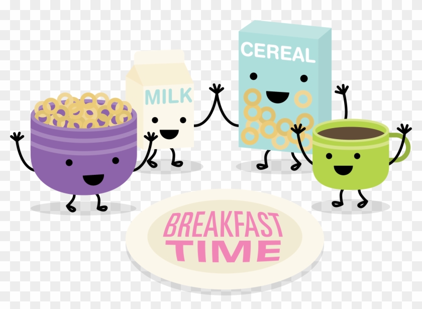 Breakfast Brunch Milk Corn Flakes - Breakfast Time Cartoon Png #259972