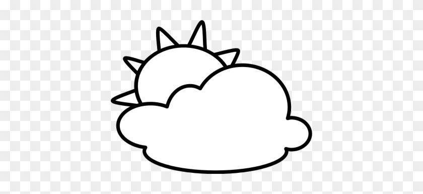Partly Cloudy Clip Art - Weather Clipart Black And White #260131