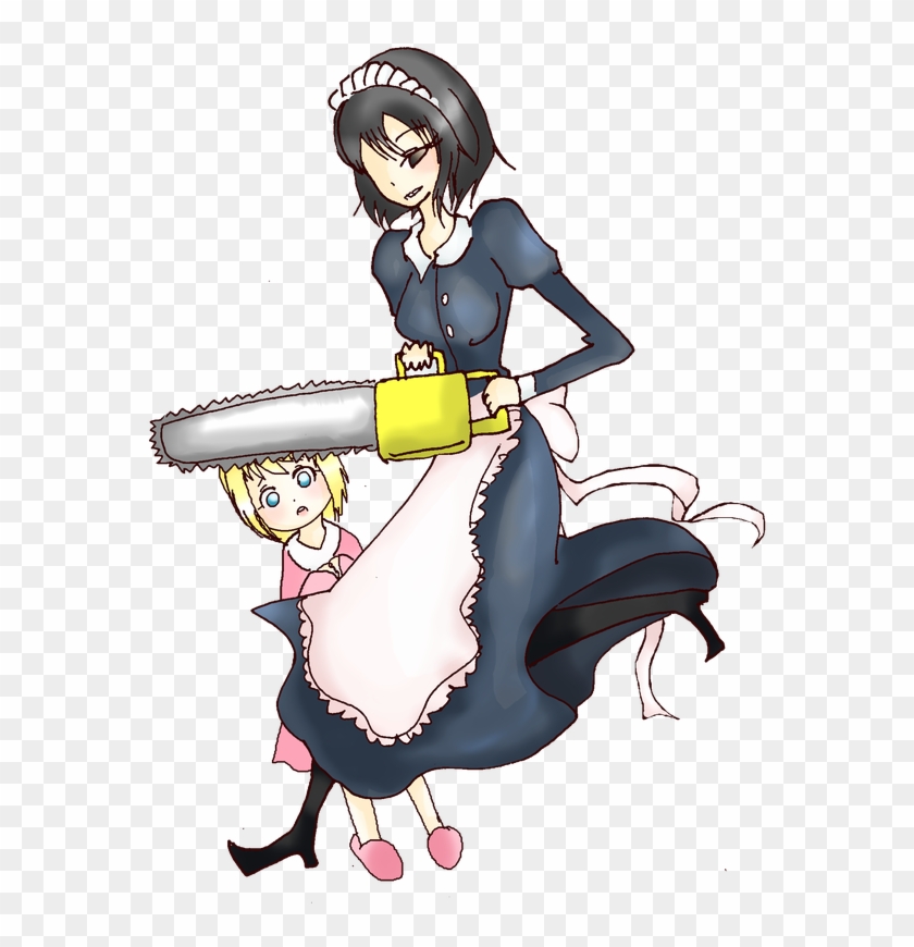 Chainsaw Maid And Little Girl By Makotozhen - Chainsaw Maid Fanart #260406