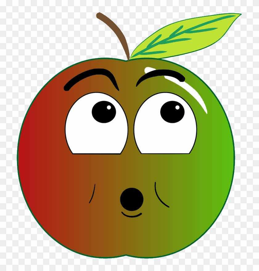 Fruit Pomme Vert Rouge Surpris - Emoticon #260877