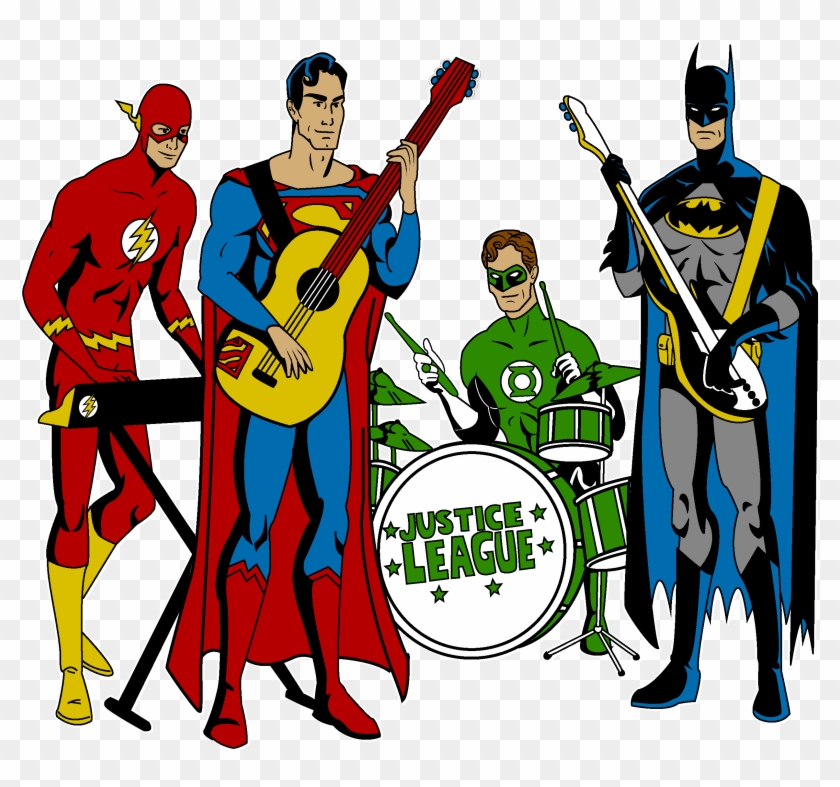 Free Superhero Clipart Image - Justice League Rock Band #260911