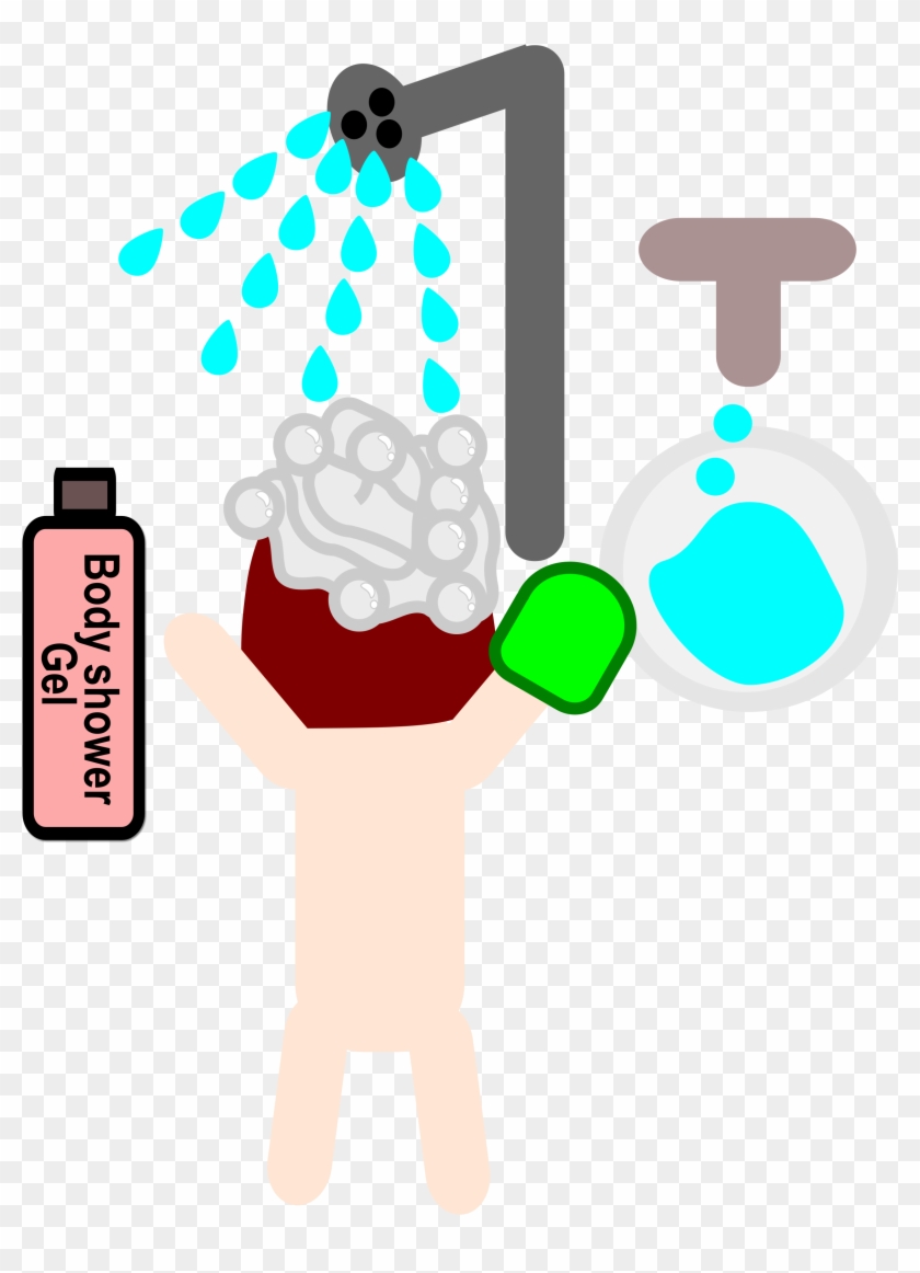 Girl Takes A Shower - Portable Network Graphics #260943