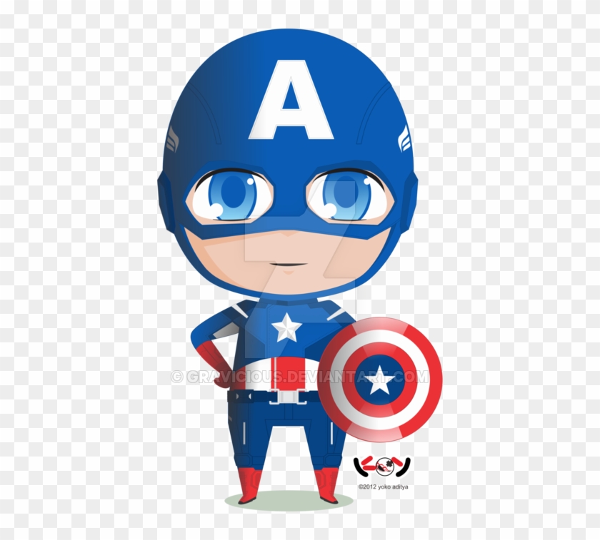 Chibi, Marvel - Cartoon Captain America Vector #260965