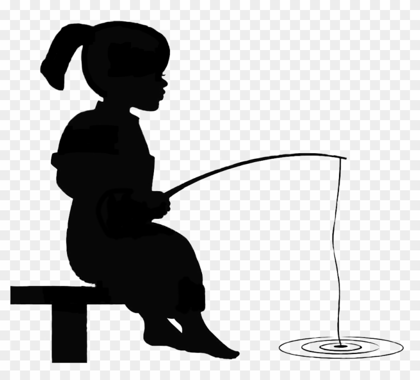 Girl Fishing Silhouette - Little Boy Fishing #260969