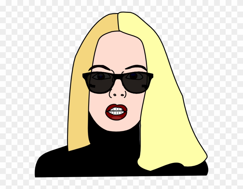 Blonde Haired Women Wearing Sunglasses Svg Clip Arts - Blonde Girl With Sunglasses Cartoon #261071