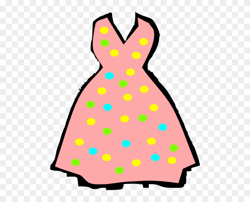 Dress 2 Clip Art At Clker - Dotted Dress Clipart #261138