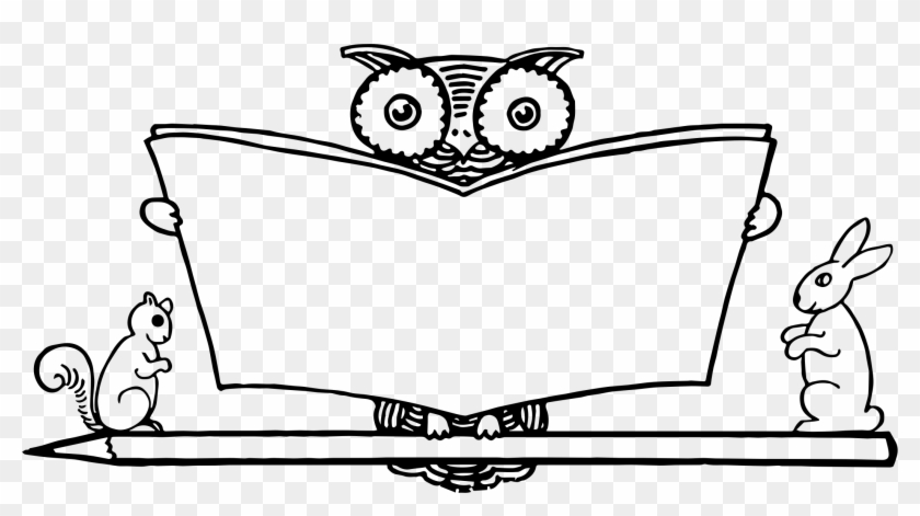 Owl Reading Clipart Black And White - Draw And How To Draw #261162