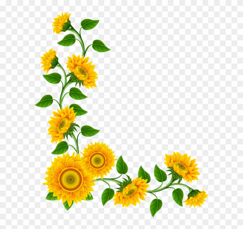 Download Corner Summer Cliparts - Sunflower Border Png - Free ...