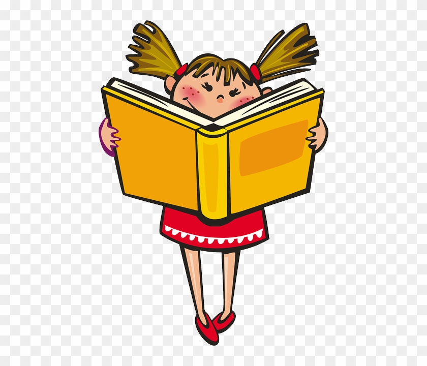 Happy Girl, Book, School, Reading, Learning, Happy - Lezen Png #261254