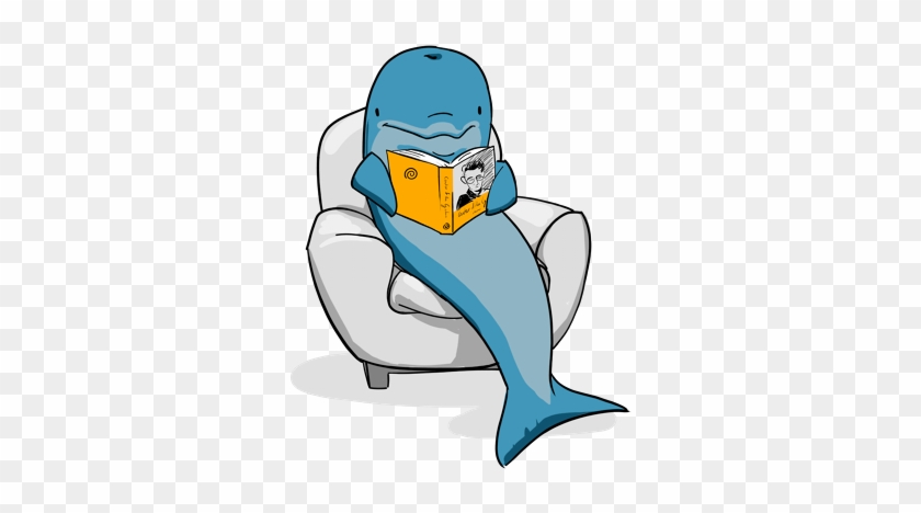 Dolphin Clipart Reading - Dolphin Reading A Book #261464