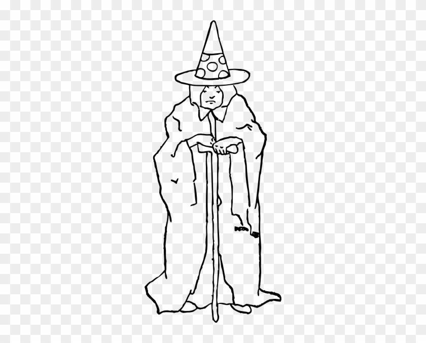 Free Vector Old Witch Clip Art - Outline Of A Witch #261589
