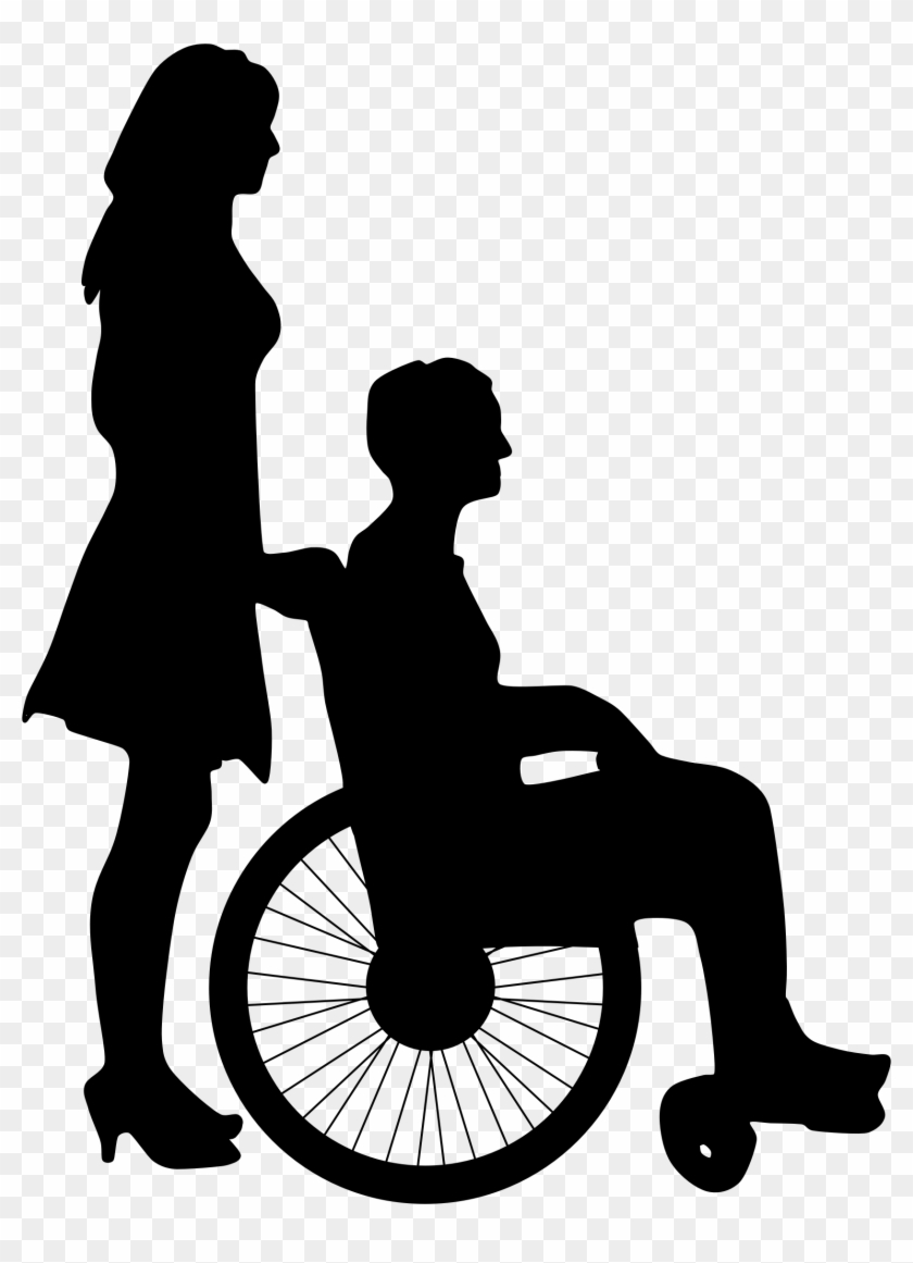 Big Image - Pushing Wheelchair Silhouette #261593