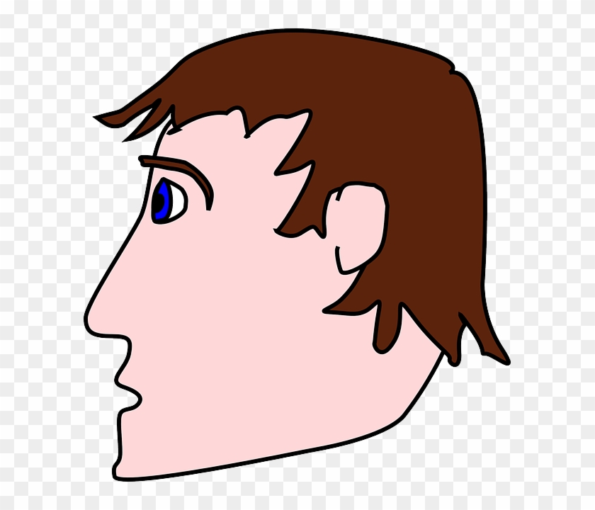 Head, View, People, Man, Profile, Silhouette, Face - Cartoon Head From The Side #261660