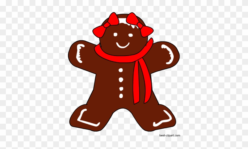 Cute Gingerbread Girl, Free Christmas Clip Art - Gingerbread Man #261711