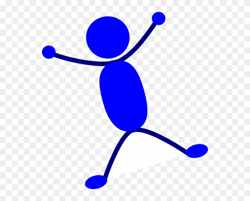 Solid Blue Man Jumping Clip Art At Clker - Man Jumping Clipart #261821