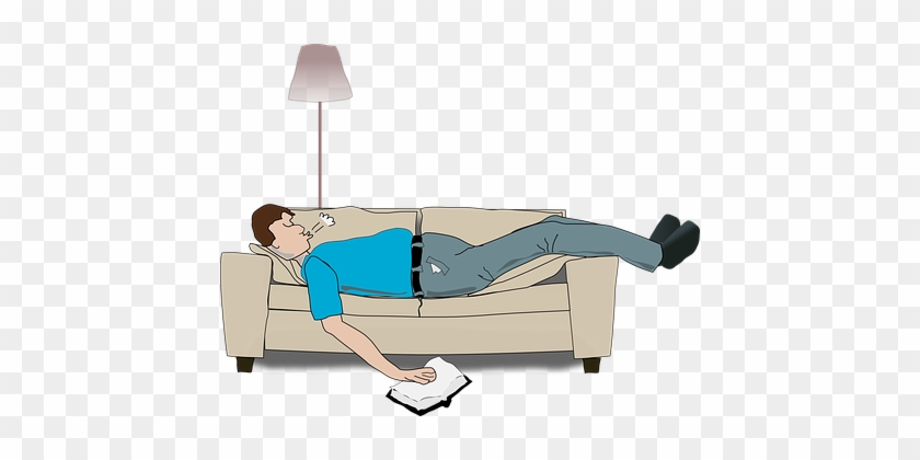 Guy Couch Sleeping Man Sofa Book Holding S - Slapen Op De Bank #261910