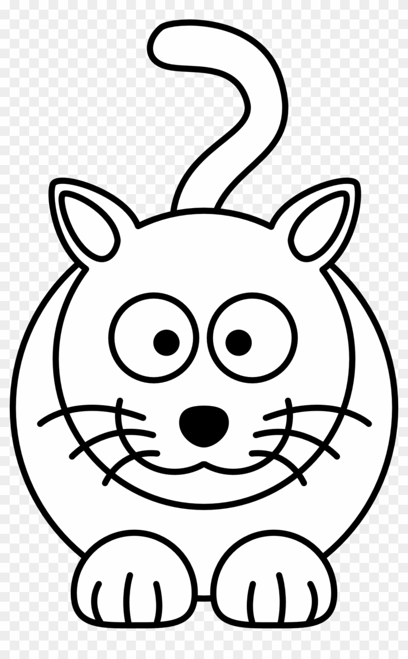 Lemmling Cartoon Cat Black White Line Art Coloring - Black And White Cartoon  Cats - Free Transparent PNG Clipart Images Download