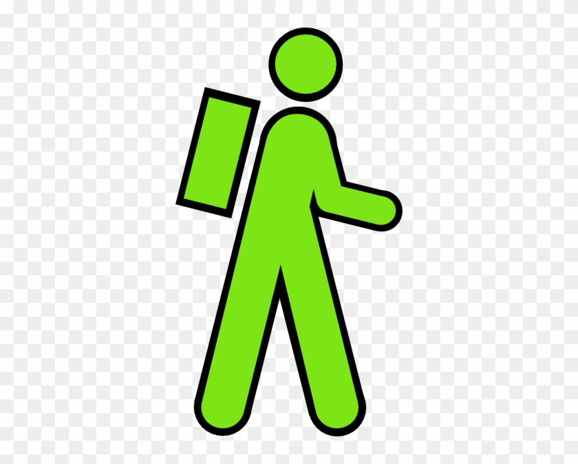 Stick Man Green Clip Art - Stick Figure With Backpack #262098