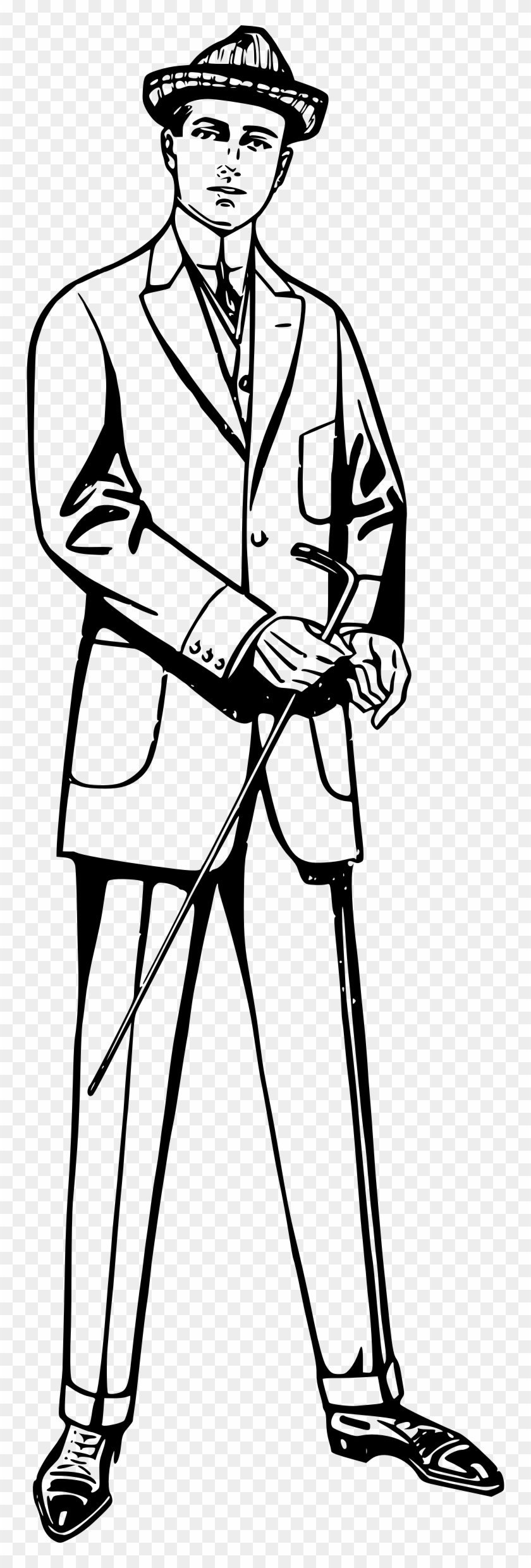 Clipart Man In Suit - Black And White Mens Suits Clipart #262113