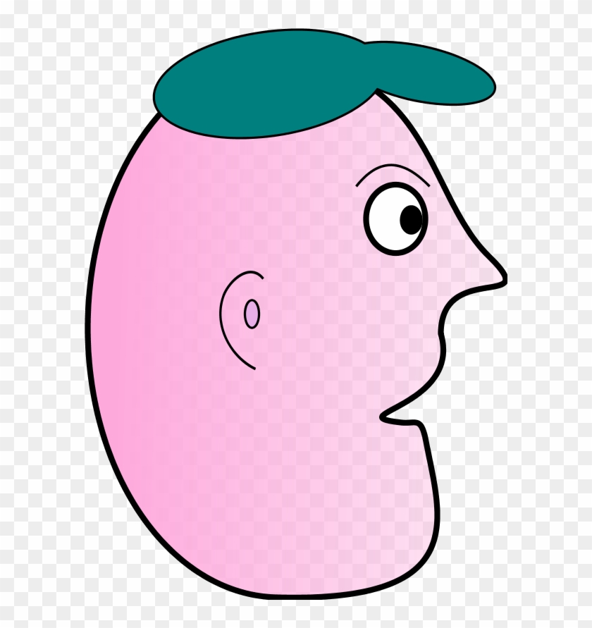 Cartoon Man Face Profile Wearing Cap - Face #262122