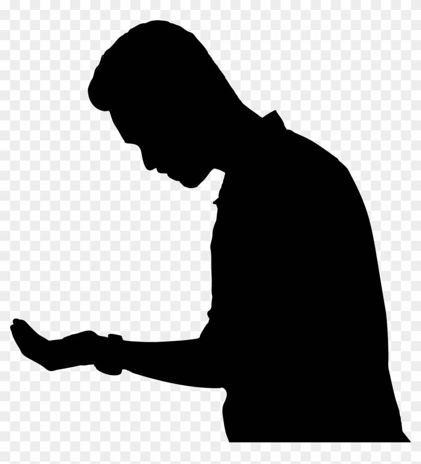Man Looking At Hand Silhouette - Silhouette Man Png #262281