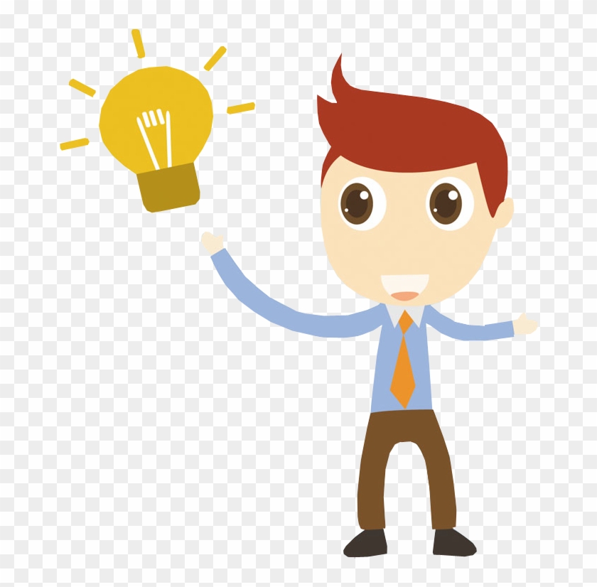 Cartoon Businessman With Idea - Vector Graphics #262310