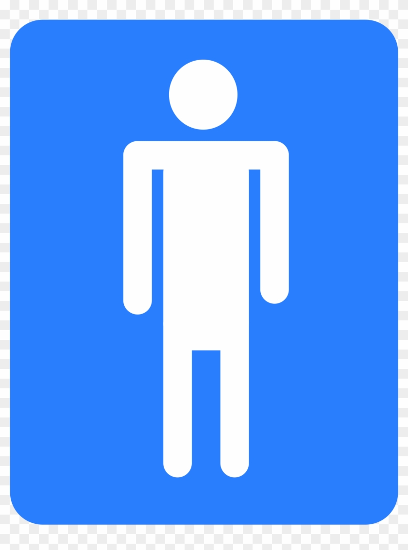 Men Bathroom Clip Art - Male Toilet Sign Blue #262376