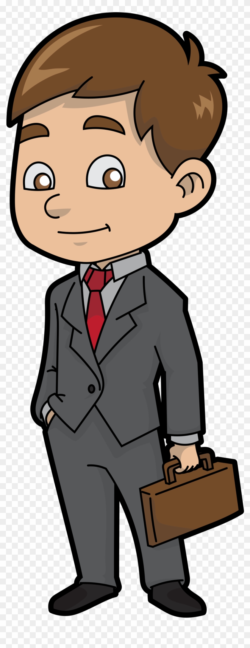 Open - Cartoon Pic Of A Businessman - Free Transparent PNG Clipart Images  Download