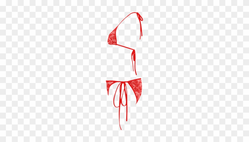 Vintage Swirls Coral Red Custom Bikini Swimsuit - Bikini #1707655
