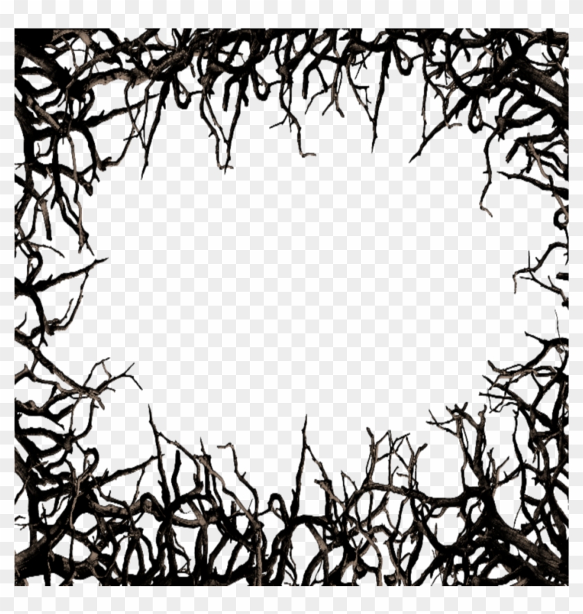 #mq #black #twigs #frame #frames #border #borders - Transparent Thorn Border #1707795