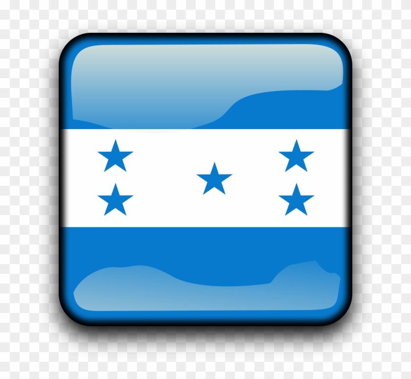 Glossy Rectangle Shape Flag Of Honduras - Transparent Honduran Flag #1708232